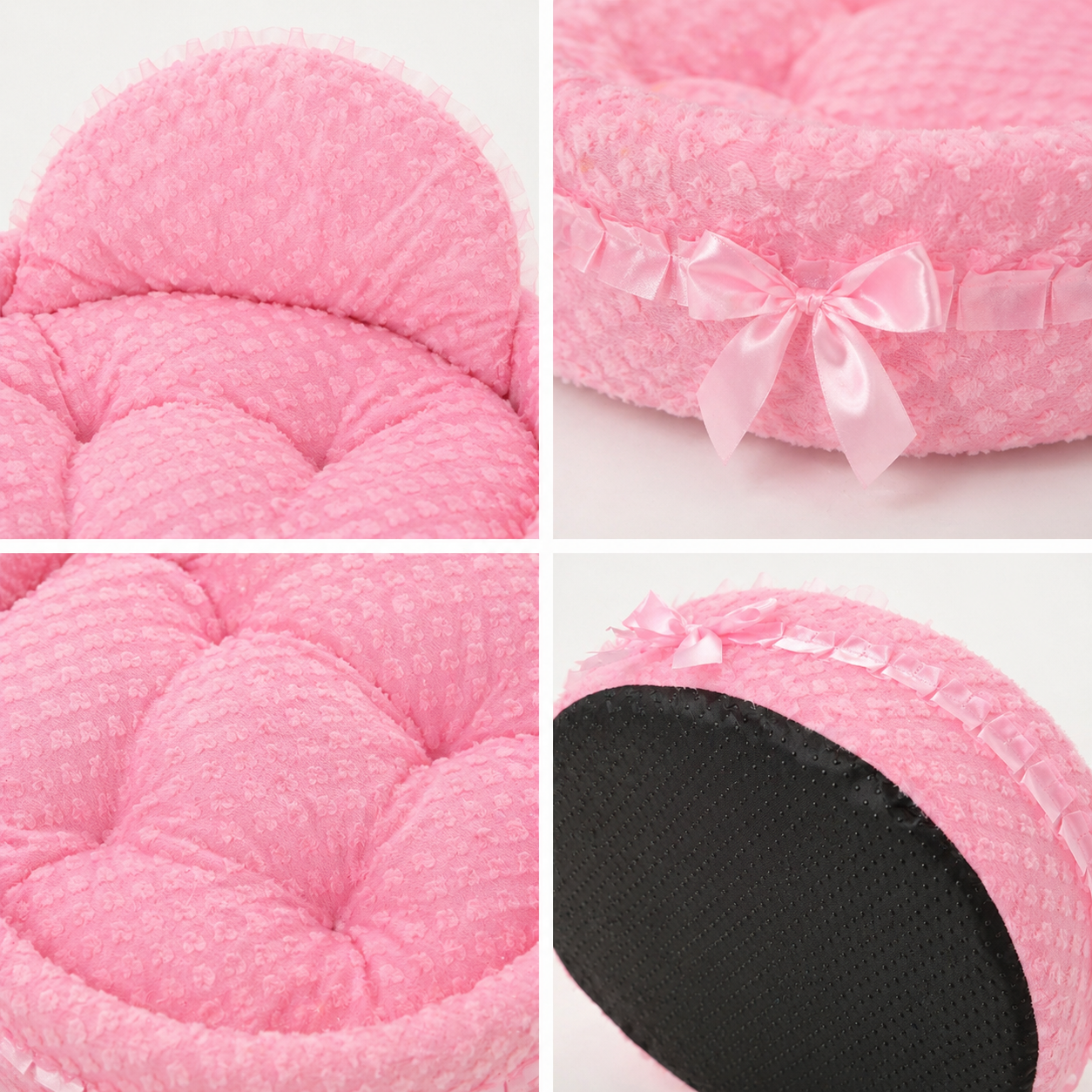 Pink Plush Princess Pet Bed for Small Pets