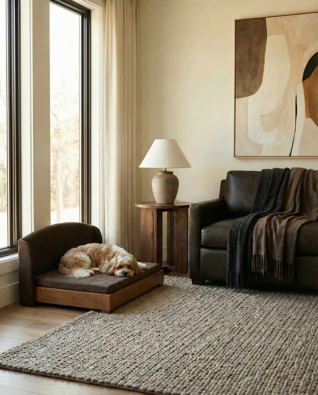 The Haven — Luxury Handcrafted Dog Bed | Solid Wood, Orthopedic, Waterproof lined