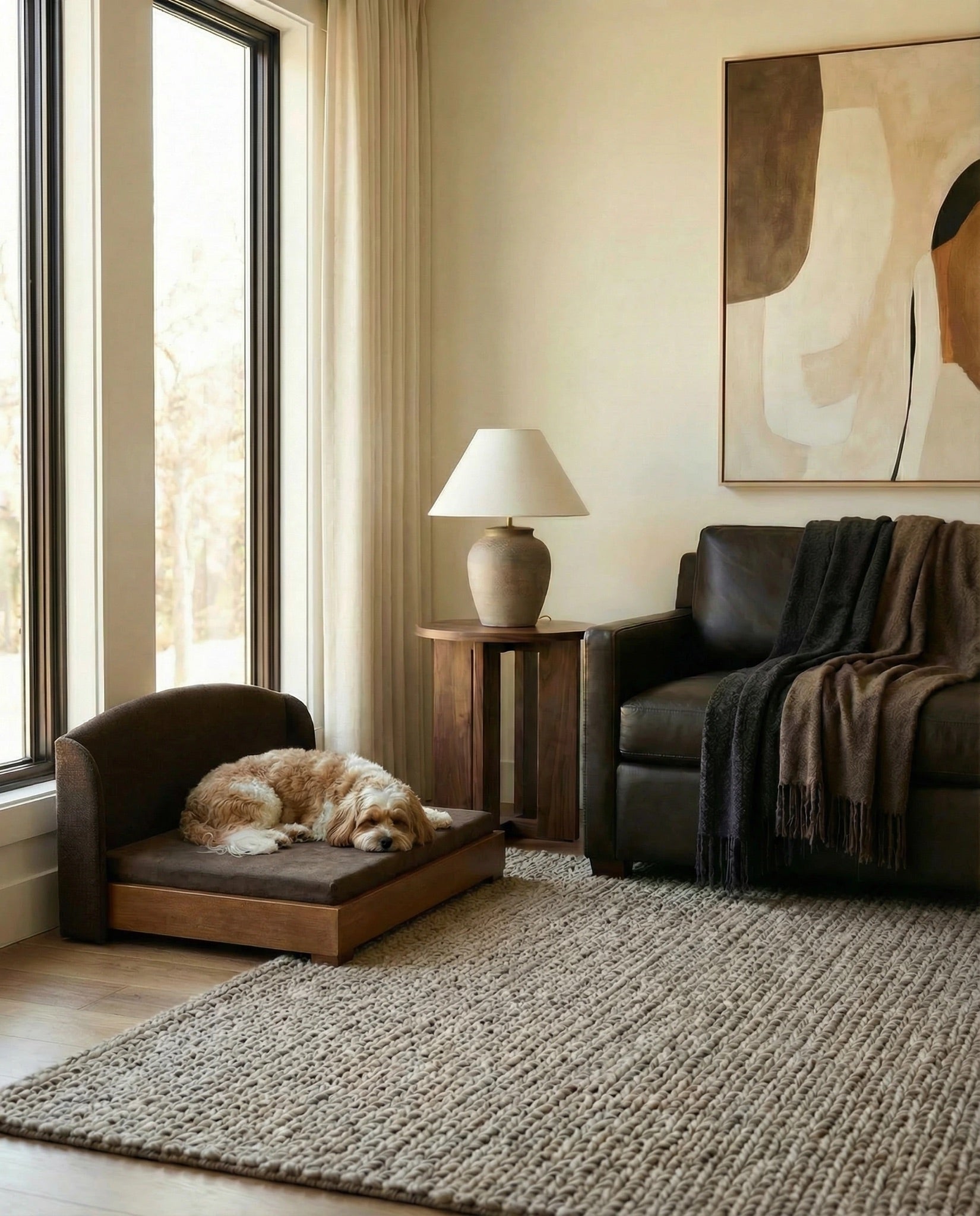 The Haven — Luxury Handcrafted Dog Bed | Solid Wood, Orthopedic, Waterproof lined
