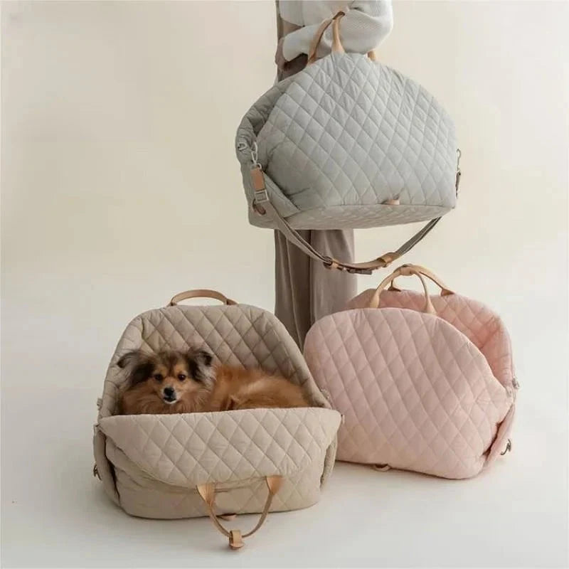 The Verona Luxe Carrier - Quilted Designer Pet Tote-
