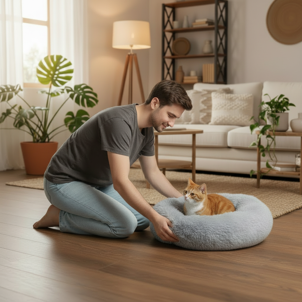 Plush Donut Comfort Pet Bed