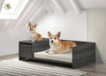Esme - Wide Comfy Pet Bed With Cushion And Side Storage Compartment - Ash Gray