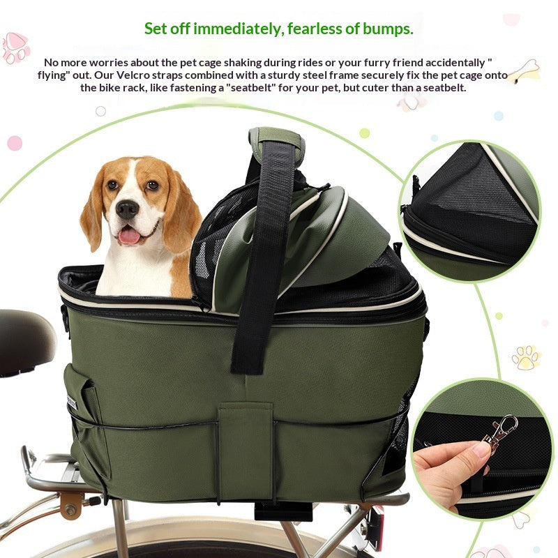 Rear-mounted Pet Basket For Bicycles