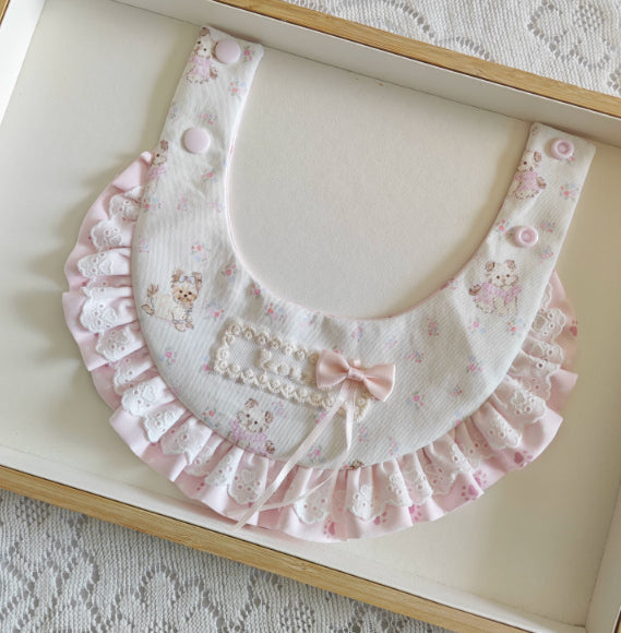 Cute Lace-trimmed Scarf With A Bow Decoration
